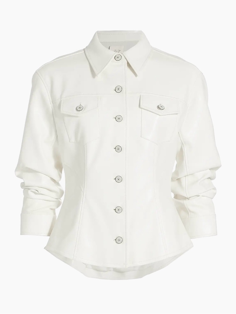 Cinq a Sept Canyon Vegan Leather Jacket, Ivory, Size 4